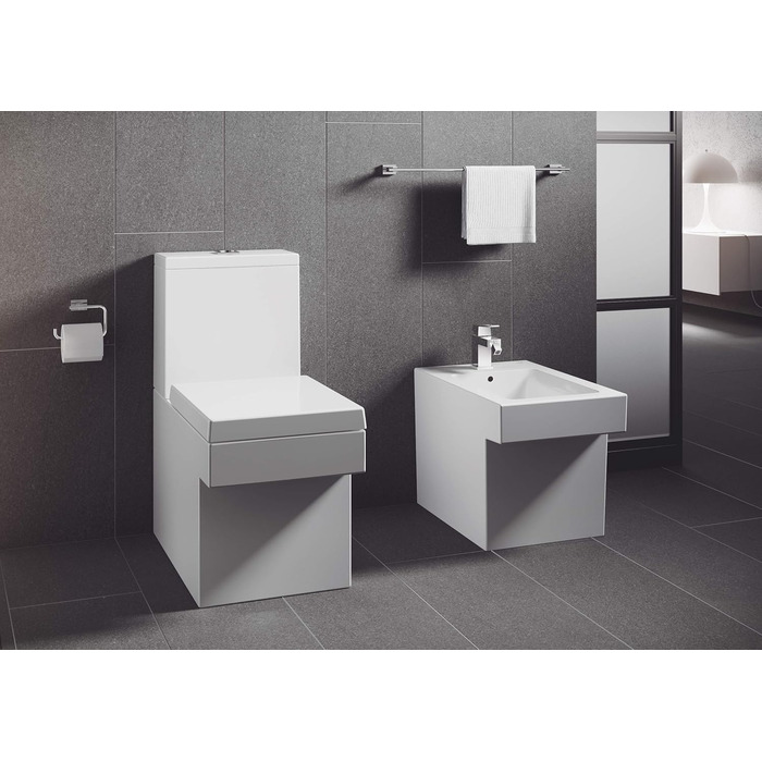 Тримач для туалетного паперу GROHE Essentials Cube металевий, приховане кріплення, квадратний, хром (40507001)