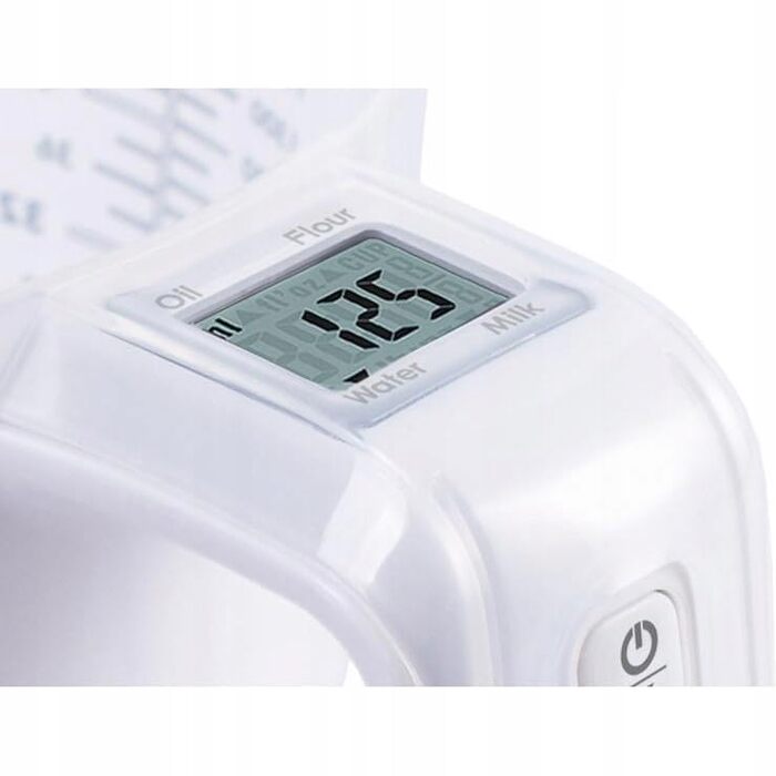 LTC Lamex Electric Scale - Precision Kitchen Scale with Bowl (Measuring Range of 1g to 5kg) - Damage-Resistant - Clear Digital Scale - 5 Measurement Modes - White