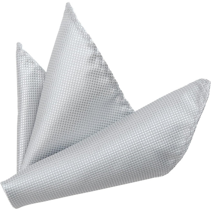 Метелик чоловічий DonDon сріблястий з нагрудною хустинкою, регульований розмір