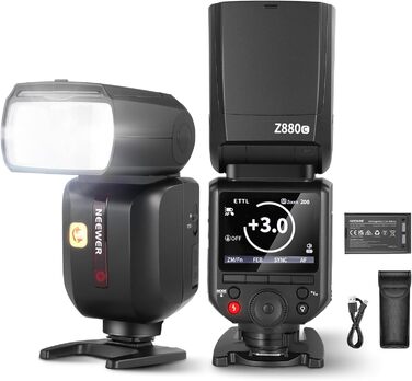 NEEWER Z880-C 2.4G 76W TTL Speedlite Flash для Canon з моделюючим світлом, швидким перемиканням та акумулятором 7.2V/3000mAh