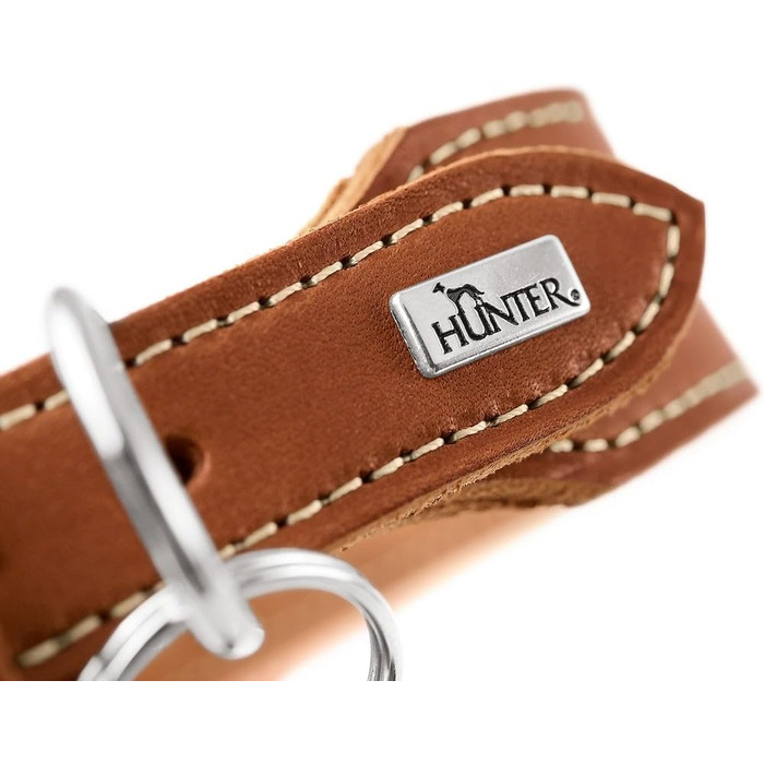 Нашийник для собак Hunter Aalborg ExtraWide оливкового кольору, 45 см, з м'якої шкіри, Made in Germany