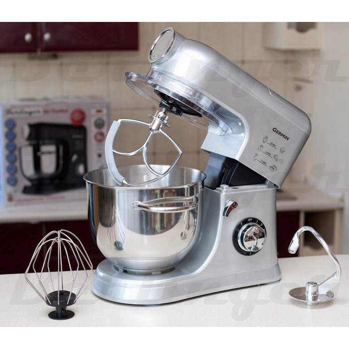 Кухонний комбайн Germin MAX-1500-W 1500 Вт, сріблястий/сірий