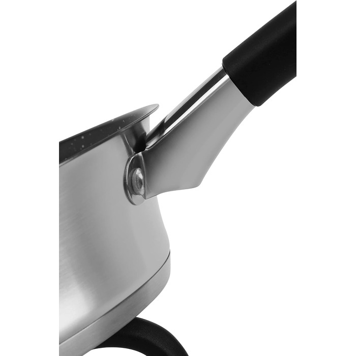 Набір каструль Edenberg з антипригарною сковородою: нержавіюча сталь, підходить для всіх плит, включаючи індукцію, чорний