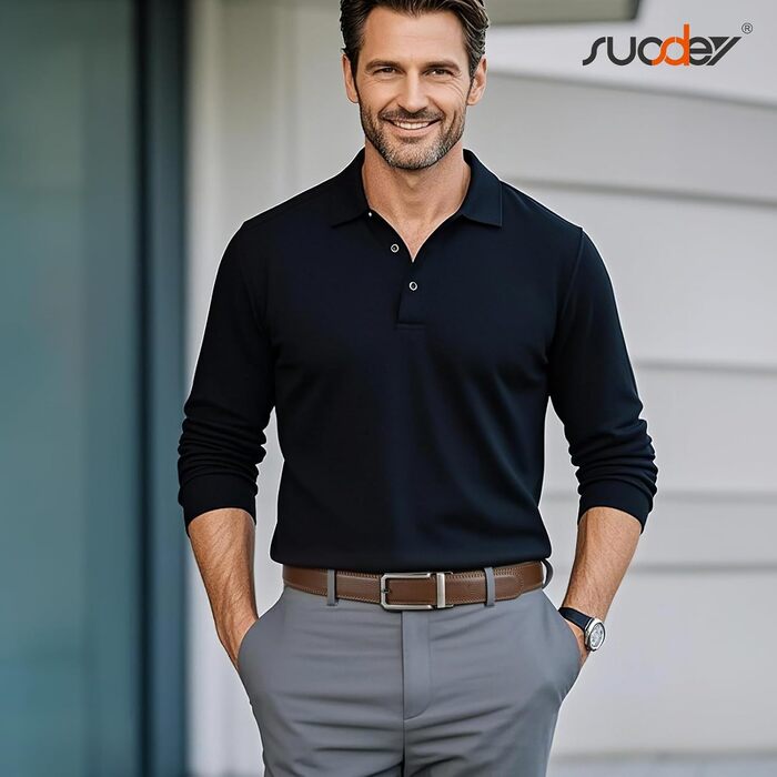 Чоловічий шкіряний ремінь SUOSDEY з автоматичною пряжкою, без отворів, 30 мм, 115 см (A-brown)