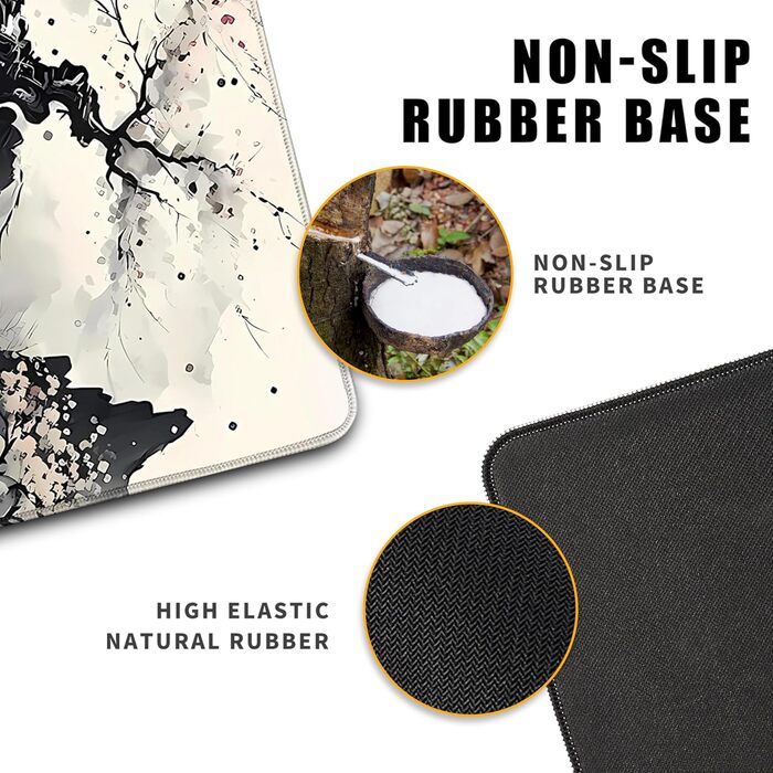 MiaVibte Килим-підкладка на стіл Riverside, великий розмір 80x30 см, для ігор та роботи, декор (Ink Kyoto)