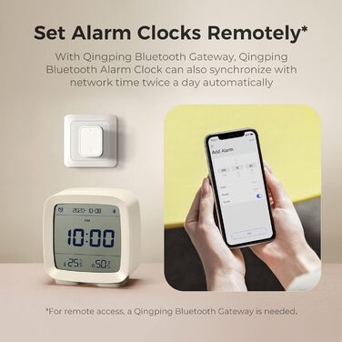 Qingping Bluetooth Alarm Clock, Works with Mi Home (All settings via App), Digital Smart Alarm Clock Battery Powered with Multiple Alarms