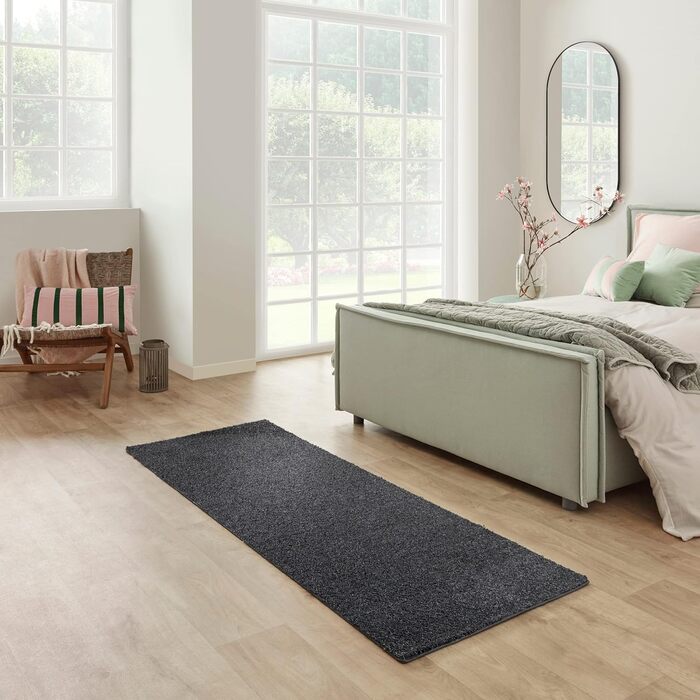 Килим для вітальні та спальні Carpet Studio Maine, 140x200 см, чорний, короткий ворс