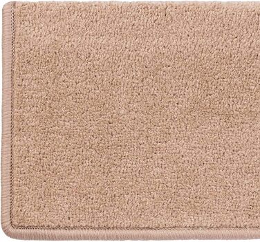 Casa Pura Dynasty Velour Non-Slip Stair Treads - 15 Piece Set - Indoor Carpet for Stairs - Brown