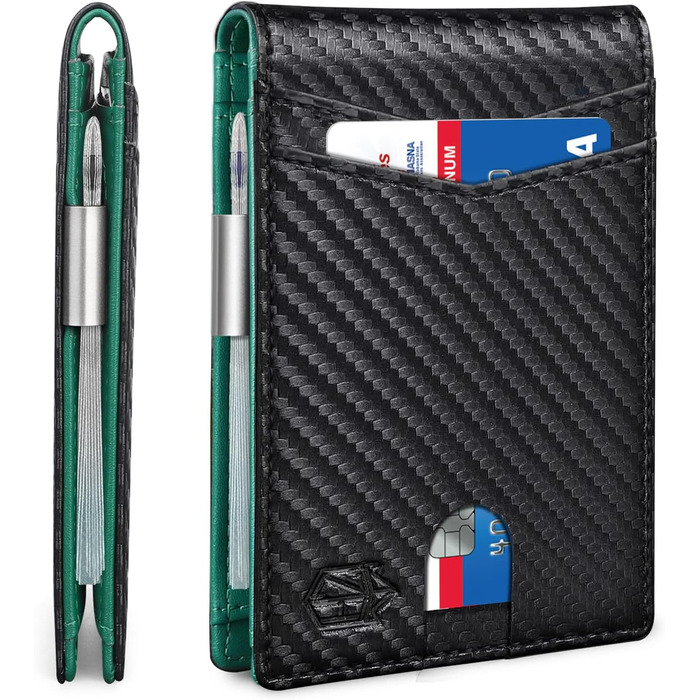 Чоловічий гаманець Zitahli Sport-Fan: 10-12 карт, RFID-захист, шкіряний, тонкий, з відділенням для грошей та візитки