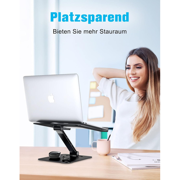 Підставка для ноутбука Babacom, регульована висота, складна, з алюмінієвого сплаву, ергономічна, з вентиляцією, сумісна з MacBook, 10-16