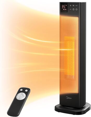 Електричний обігрівач Midea NTH20-22ER: тиха керамічна технологія, 2000 Вт, ECO-режим, термостат, таймер 24 години