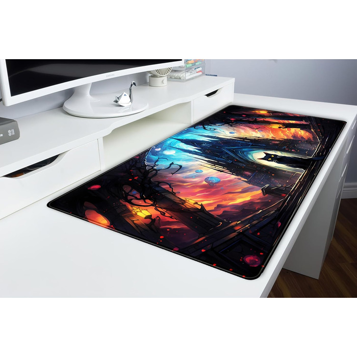 Килимок для миші Moon Mushroom Gaming з принтом Magic Castle Cat, XXL 80x40 см