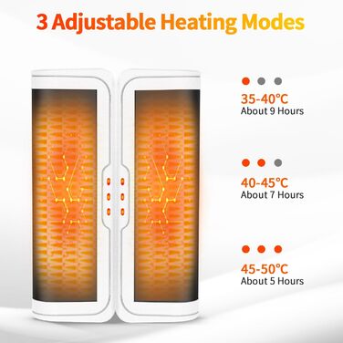 Електричні грілки для рук 2 шт. - багаторазові, USB, з 3 режимами нагріву, для дітей та жінок (чорний+білий)