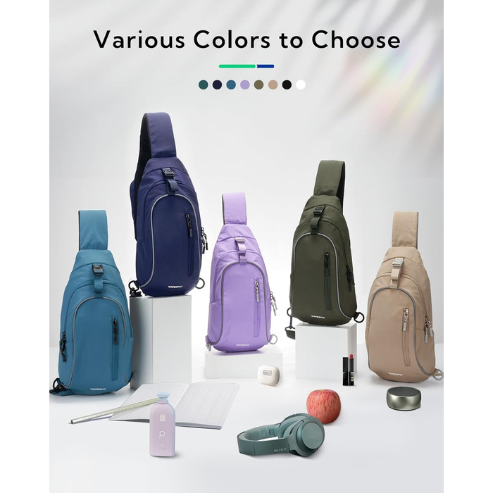 Чоловіча/Жіноча сумка через плече Waterfly: Messenger Bag, Sling Bag, Crossbody Bag для спорту, подорожей, велоїзди та піших прогулянок (Хакі)