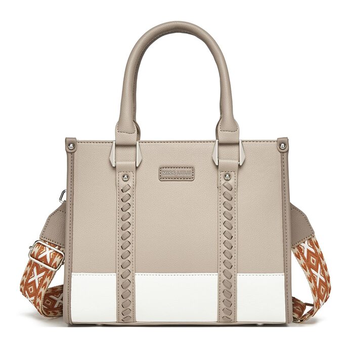 Сумка жіноча Miss Lulu середнього розміру через плече, хакі з текстурою лічі, з внутрішніми кишенями для роботи, відпочинку та повсякденного використання (4-3)