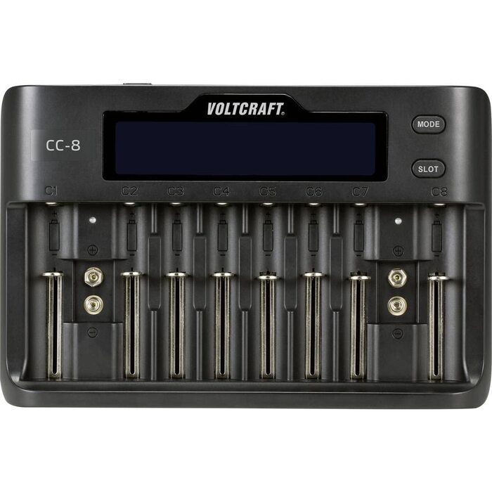 Зарядний пристрій VOLTCRAFT CC-8 для Li-Ion, LiFePO4, NiMH, NiCd акумуляторів AA, AAA, AAAA, 9V