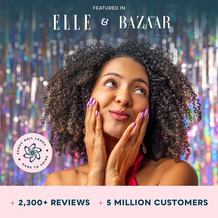 Лампа SUNUV для гель-лаку UV LED, сушарка для нігтів з 4 таймерами, LCD дисплеєм, інфрачервовим сенсором та подвійною швидкістю сушіння, колір Rose (чорний)