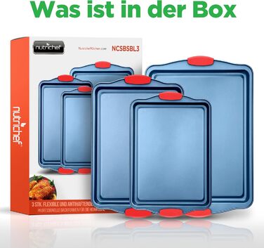 Набір форм для випічки Nutrichef 10 шт. з антипригарним покриттям – для випікання солодкого (печиво) та солодкого (піца). Набір форм з вуглецевої сталі, без PFOA та PTFE, з силіконовими ручками (круглі/квадратні сковорідки)
