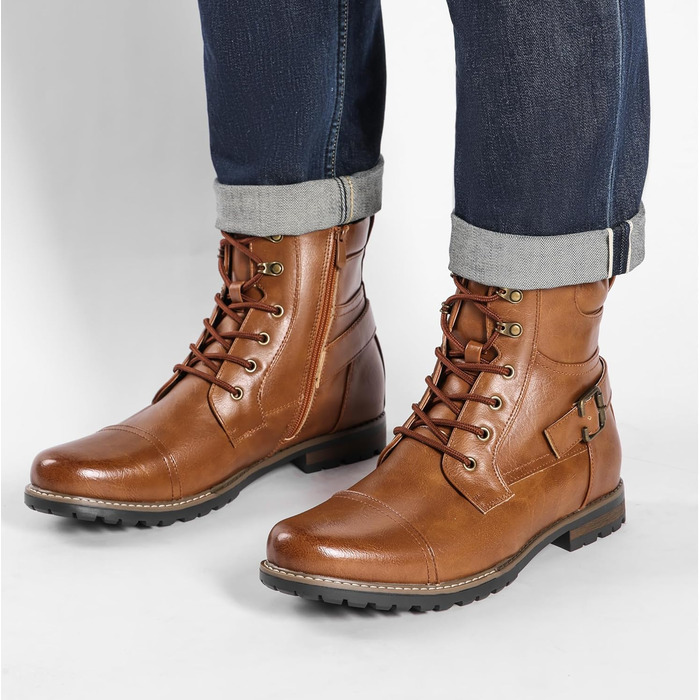 Чоловічі мотоциклетні черевики Bruno Marc: класичні черевики-човники, коричневі (39 EU)