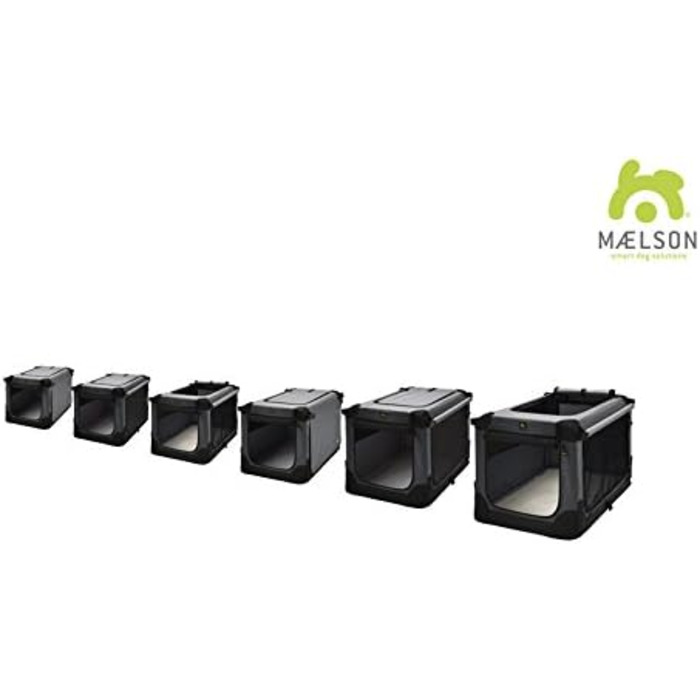 Кіяниця для собак Maelson Soft Kennel - антрацитова, 62 x 41 x 41 см (розмір внутрішній: 52 x 33 x 33 см)