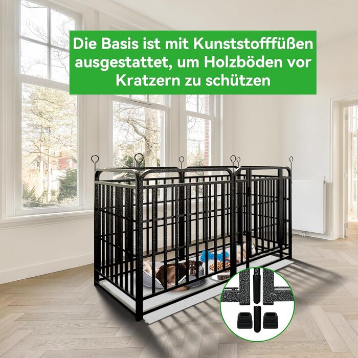 Вольєр для цуценят 544 см, 80 см висота, 8-секційний складний вольєр для тварин з дверцятами, вольєр для собак, котів, кроликів, для саду, збірка без інструментів