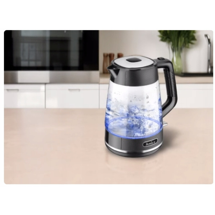 Електричний чайник Amica KD 2050G, 2200 Вт, 1,7 л, сріблястий/сірий