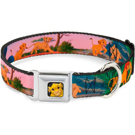 Нашийник для собак з фіксатором Seatbelt Lion King Simba & Nala, розмір 33-46 см, ширина 3.8 см
