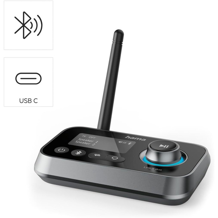 Bluetooth адаптер Hama для телевізора, стереосистеми, проектора: підключення навушників, колонок, телефону, планшета (Bluetooth передавач/приймач, Aux 3.5mm, Optical)