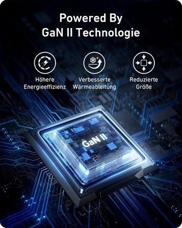 Зарядний пристрій Anker Nano II 100W: 3 порти USB-C для MacBook Pro/Air, iPad, Pixelbook, Galaxy, iPhone, ThinkPad, чорний