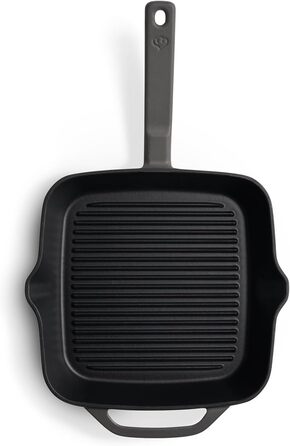 Чавунна гриль-сковорода Springlane 26 см емальована сіра - для всіх плит, включаючи індукцію
