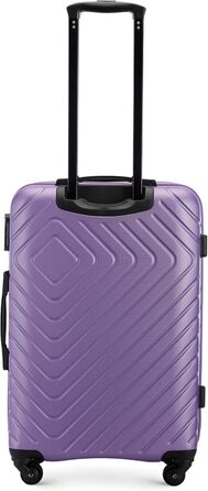 Набір валіз WITTCHEN Cube Line (S+M+L) з ABS, геометричним тисненням, 4 колесами, телескопічним ручками та комбінаційним замком. Ліловий колір.