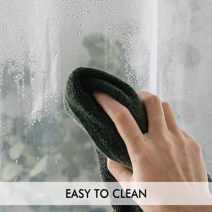 Шторка для душу MIULEE 180x210 см прозора з антигрибковим покриттям, пластикова, водонепроникна, з магнітними вагами, швидковисихаюча, з 12 кільцями, для ванни, 1 шт.