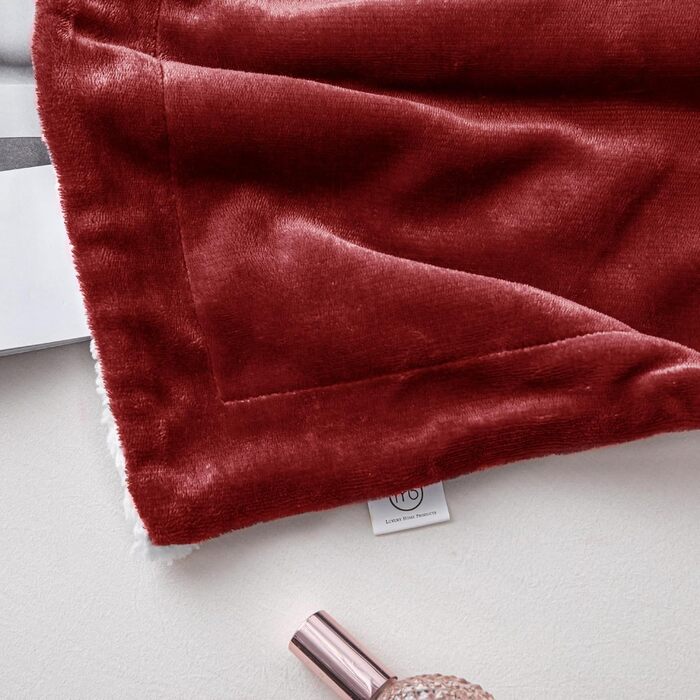 Плед Mixibaby для дому, теплий та м'який, 150 x 200 см, бордовий колір