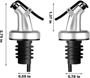 Набір з 5 виливників для олії, оцту та соєвого соусу з трубочкою, виливники для пляшок без протікання, для салату, соусу, сої