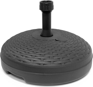 BRANDED ITEM Umbrella Stand Parasol Stand Plastic Parasol Holder Umbrella Stand with Rattan Look, Round, Fillable