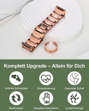 Браслет на руку чоловічий MagEnergy з міді - 3 потужні магніти, стильний дизайн, регульована довжина (набір міді)