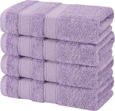 Набір рушників для рук American Soft Linen Premium, 100% турецька бавовна, люксова готельна якість, ліловий колір, 4 шт.