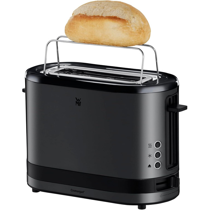Тостер WMF Lono Silk з нержавіючої сталі, 2 слоти, XXL-насадка для бургерів, 7 рівнів підсмажування, LED-дисплей, знімний піддон для крихт, анти-відбитки, 900 Вт