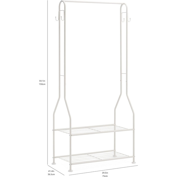 Amazon Basics Wardrobe with Two Shelves, White, 75 x 36.5 x 150 cm (L x W x H)
