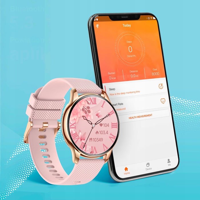 Смарт-годинник Emavo для жінок, золотий, у комплекті з 5 ремінцями