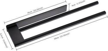 Рушникотримач Doppelt на стіну без свердління, 304 нержавіюча сталь, сріблястий, 39 см (чорний Doppelt)