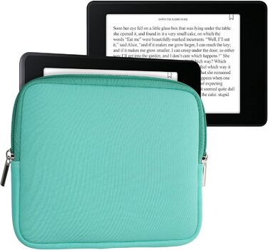 Чохол для eReader kwmobile - Neopren, захисна сумка, 17 x 12 x 2 см, підходить для 6' - 6.8' eReader, м'ятно-зелений