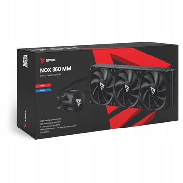 Рідинне охолодження процесора Savio NOX 360 мм, 3x120мм PWM 2550 RPM, Intel/AMD