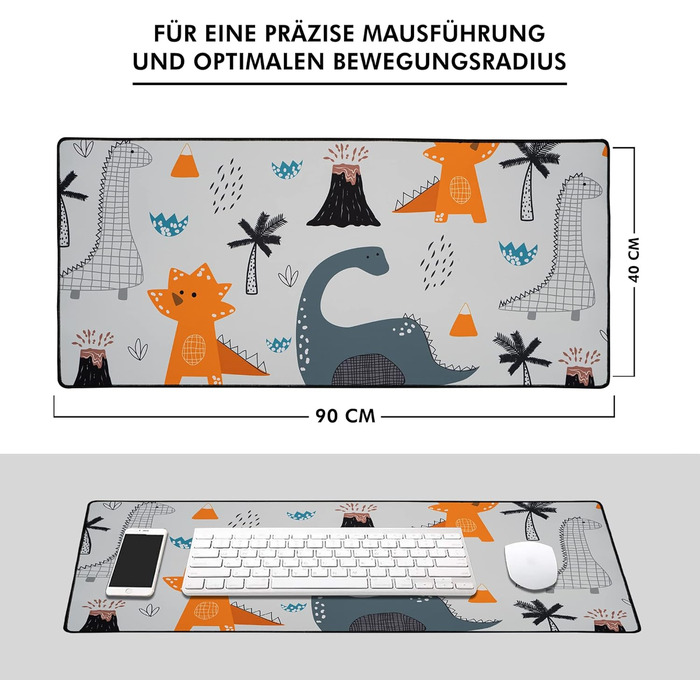 Килимок для столу XXL, ігровий Mousepad, Pad для клавіатури, стильний аксесуар для столу - покращує точність та швидкість, миється, ВОДОНЕПРОНИКНИЙ (DARK ) (Жовтий, Сірий)