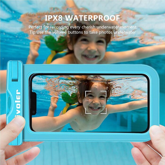 Водонепроникна поясна сумка-мішок з водонепроникним чохлом для телефону, універсальна пляжна сумка з кишенею для телефону, для водного спорту, пляжу, плавання, катання на човні (Світло-блакитний)