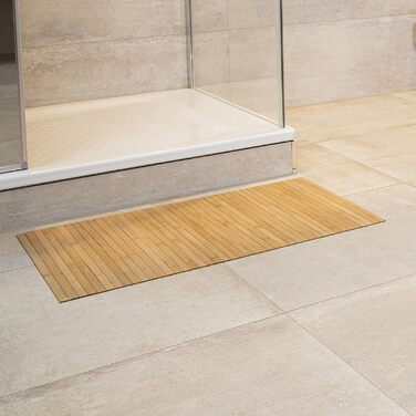 Bamboo Bath Mat Set - 3 Piece Non-Slip Bath Rugs | Natural Wood Bath Mat for Bathroom