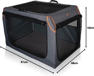 Складана переносна клітка для собак Knuffelwuff XL (61x46x43 см) з алюмінієвим каркасом