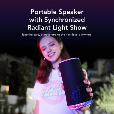 Soundcore Glow - портативна колонка з підсвічуванням, 30W, 360° звук, IP67, 18 годин, EQ, для дому, саду, вечірок