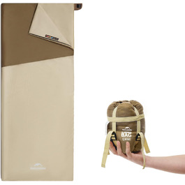 Спальний мішок Naturehike Ultraleicht: ультралегкий, 680/760г, для 3 сезонів, 190x75/205x85см, для походу, рюкзака, кемпінгу, 15°C, зелений XL (темно-коричневий/світло-коричневий)
