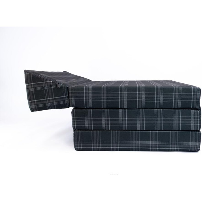 Складаний матрац FORTISLINE 200x70x10 см, 3-секційний, H2, гостьовий, для кемпінгу, складане ліжко, знімний чохол, для дорослих, дорожній, пінополіуретановий, малюнок Vw Gtd